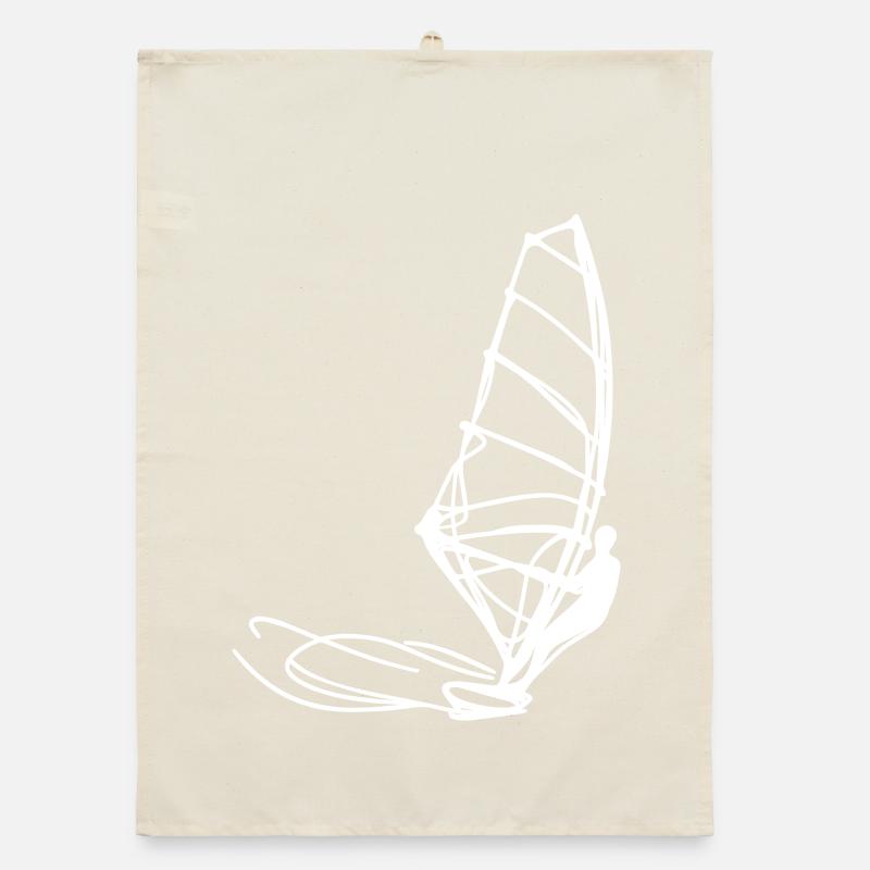 Windsurfer Drawing Organic dish towel