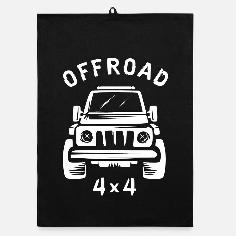offroad 4x4 off-road vehicle - car and wilderness Organic dish towel