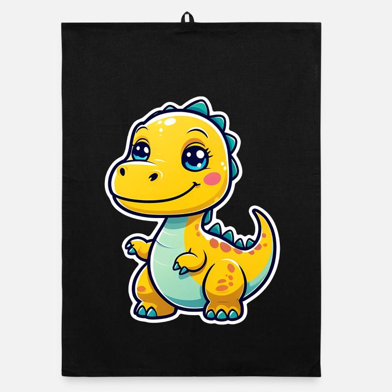 Dino - Organic Geschirrtuch - Schwarz