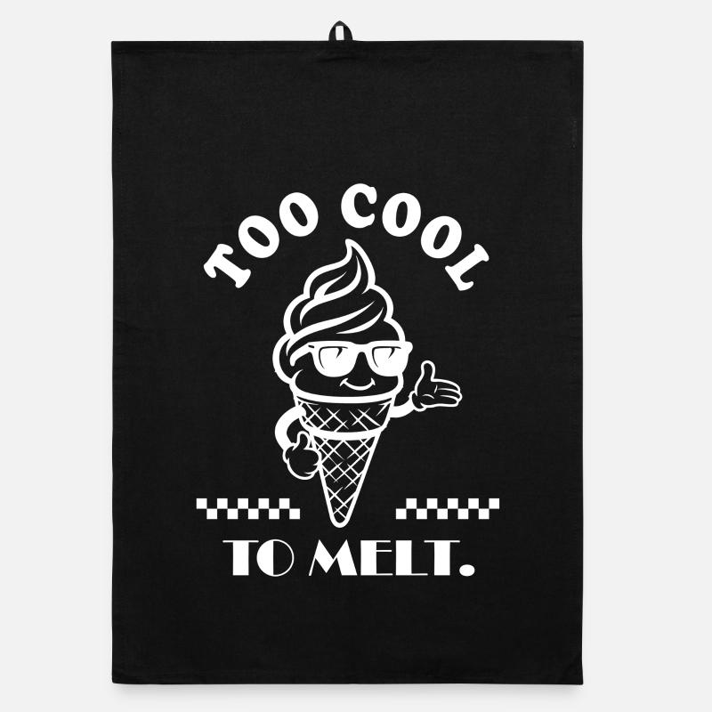 Too Cool to Melt – Lustiges Retro Eiscreme Design Organic Geschirrtuch