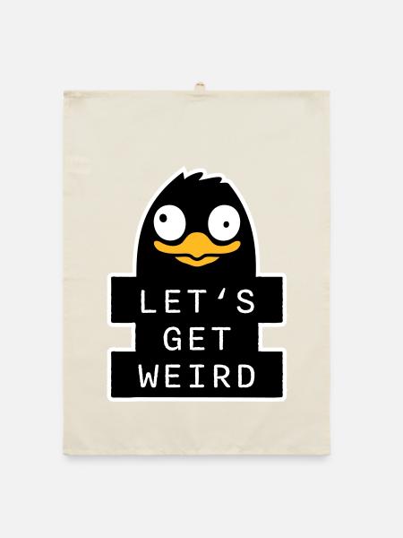 Let's Get Weird Pinguin Komischer Vogel Verrückt - Organic Geschirrtuch - Natur - Vorne