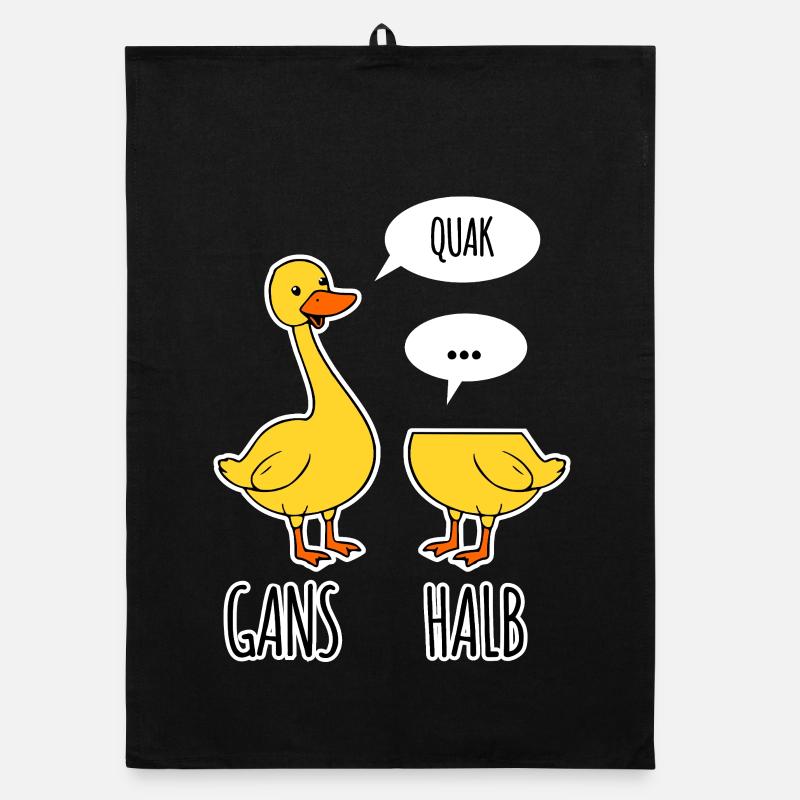 Gans - Halb -Halbe Gans kann nicht sprechen Organic Geschirrtuch