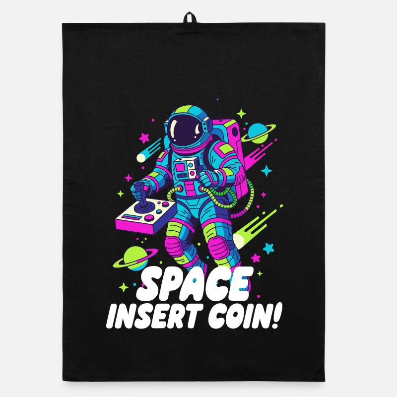 Space Insert Coin Organic Geschirrtuch