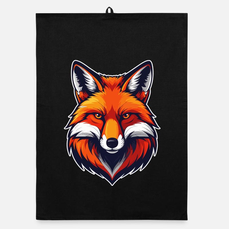 Wild Fox – Powerful animal motif for nature lovers Organic dish towel