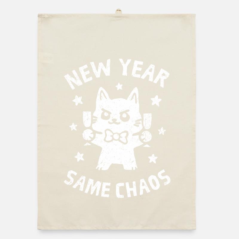 New Year Same Chaos Organic dish towel