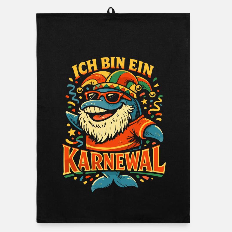 Kölner Karneval Fasching Karnewal Geschenk  - Organic Geschirrtuch - Schwarz