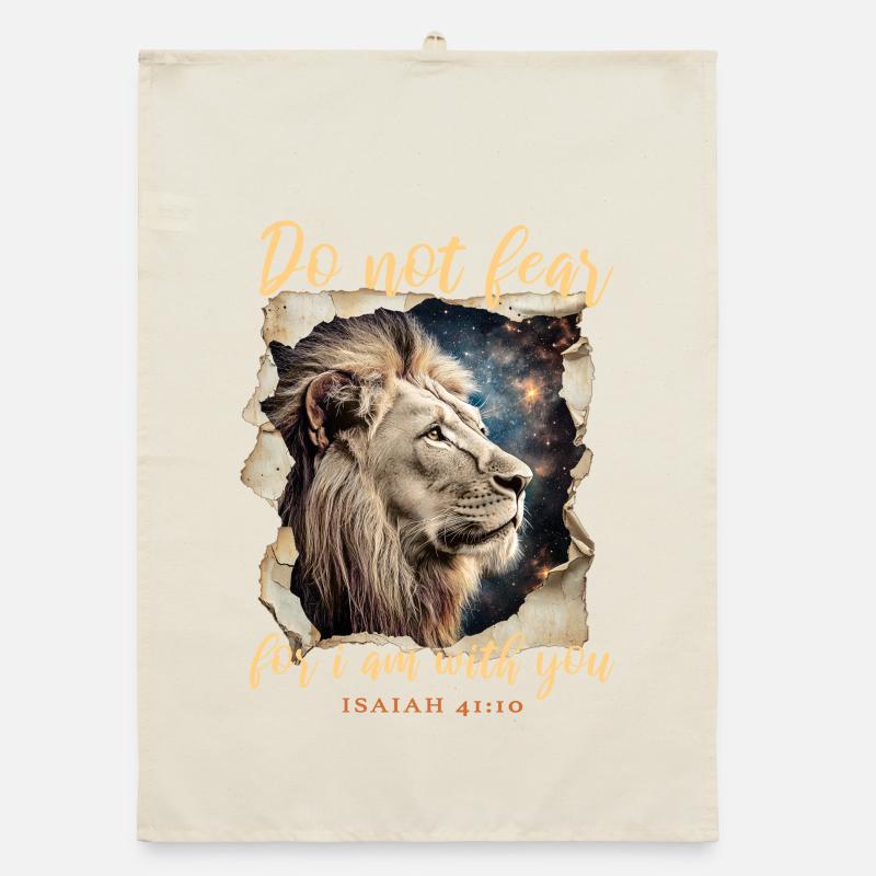 Löwe Bibelvers Organic Geschirrtuch