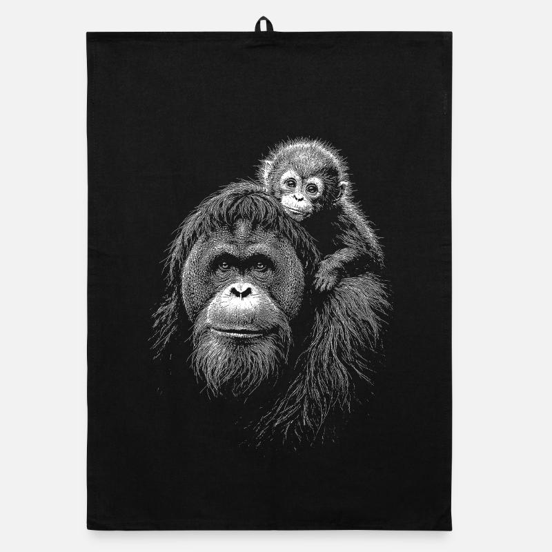 Mère orang-outan à la silhouette jeune Torchon bio
