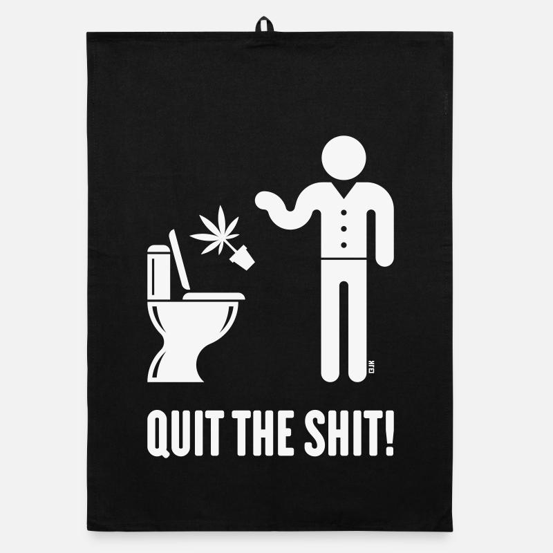 Quit The Shit! (Cannabis / Marijuana / Hemp / W) Organic dish towel
