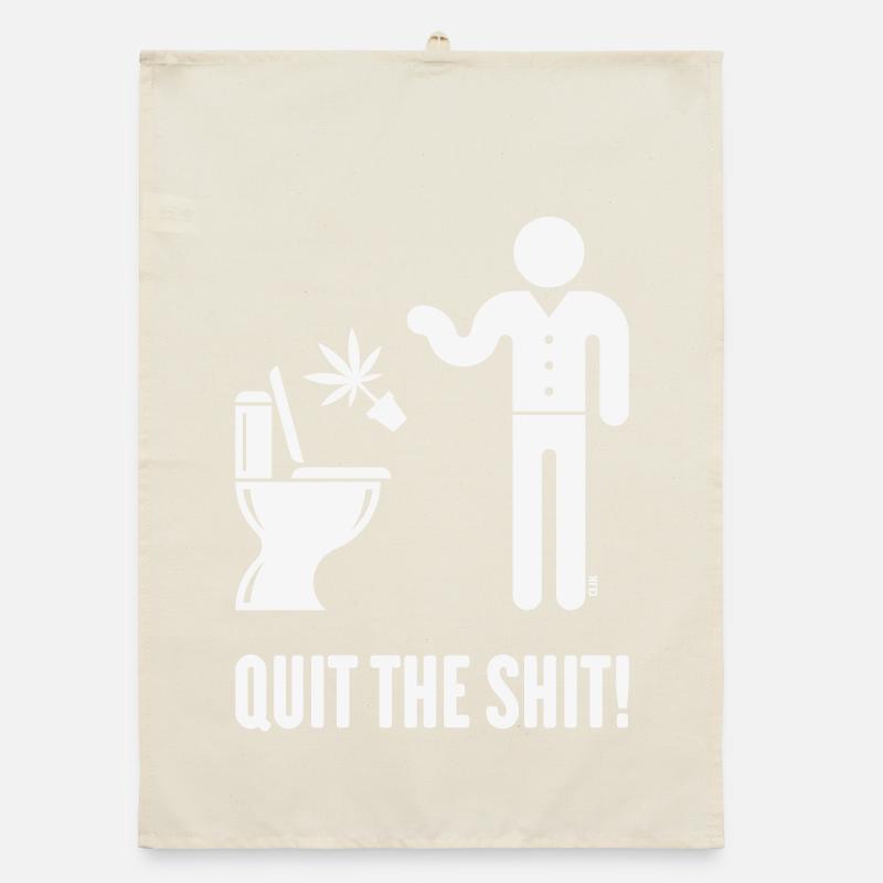 Quit The Shit! (Cannabis / Marihuana / Hanf / W) Organic Geschirrtuch