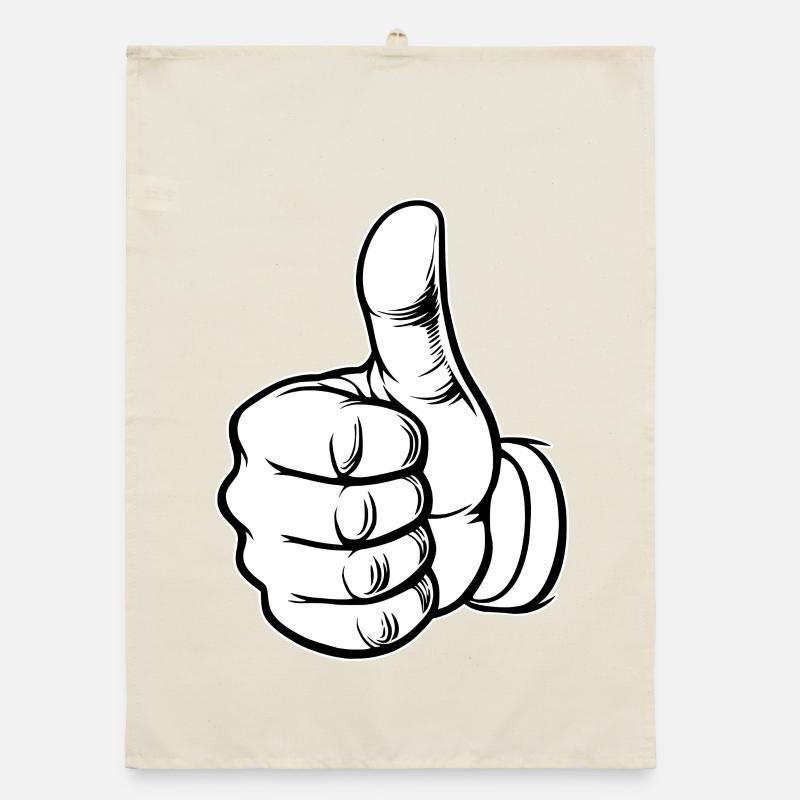 OK, icône de main pouce levée Torchon bio