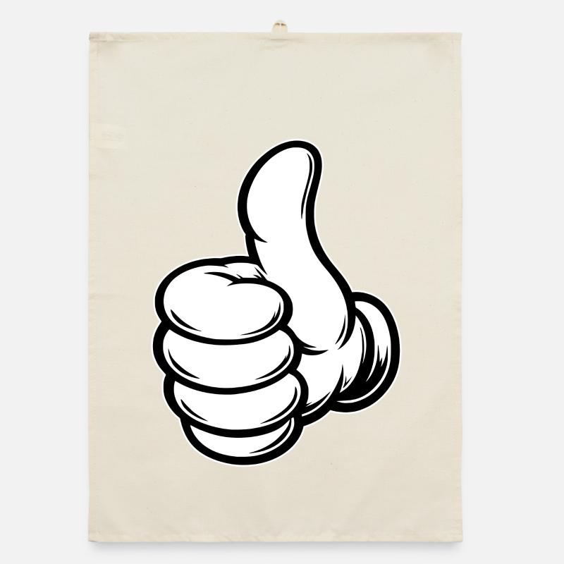 OK Comic Daumenhoch Handsymbol  Organic Geschirrtuch