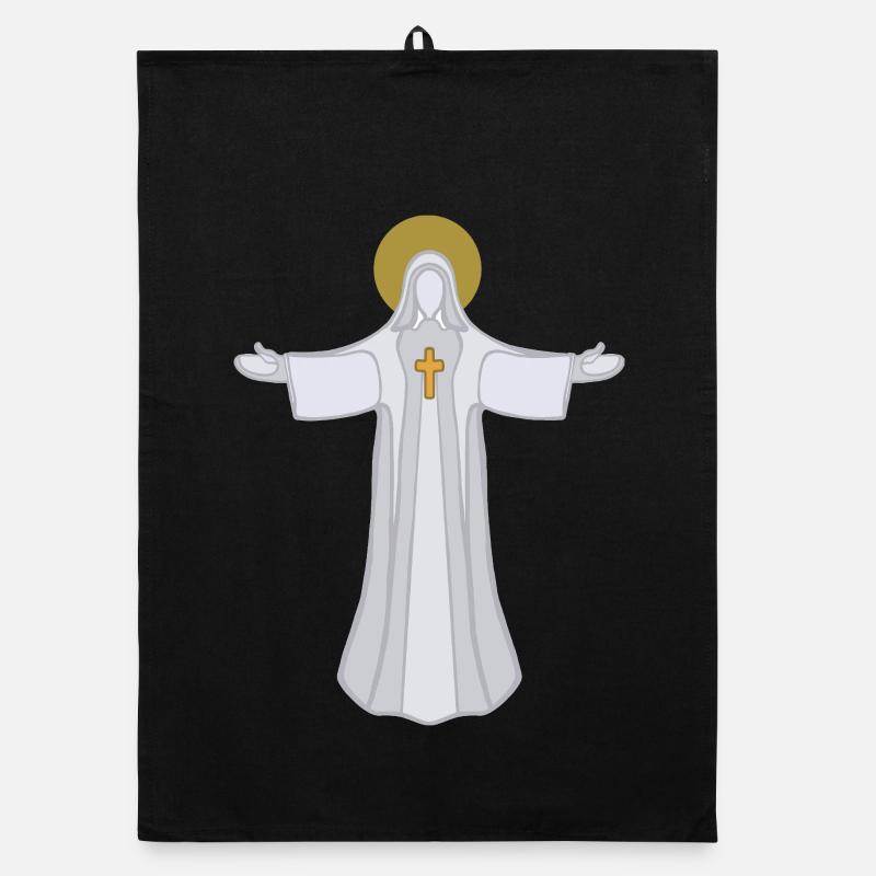 Offene Arme Saint Halo Jesus Gott Organic Geschirrtuch