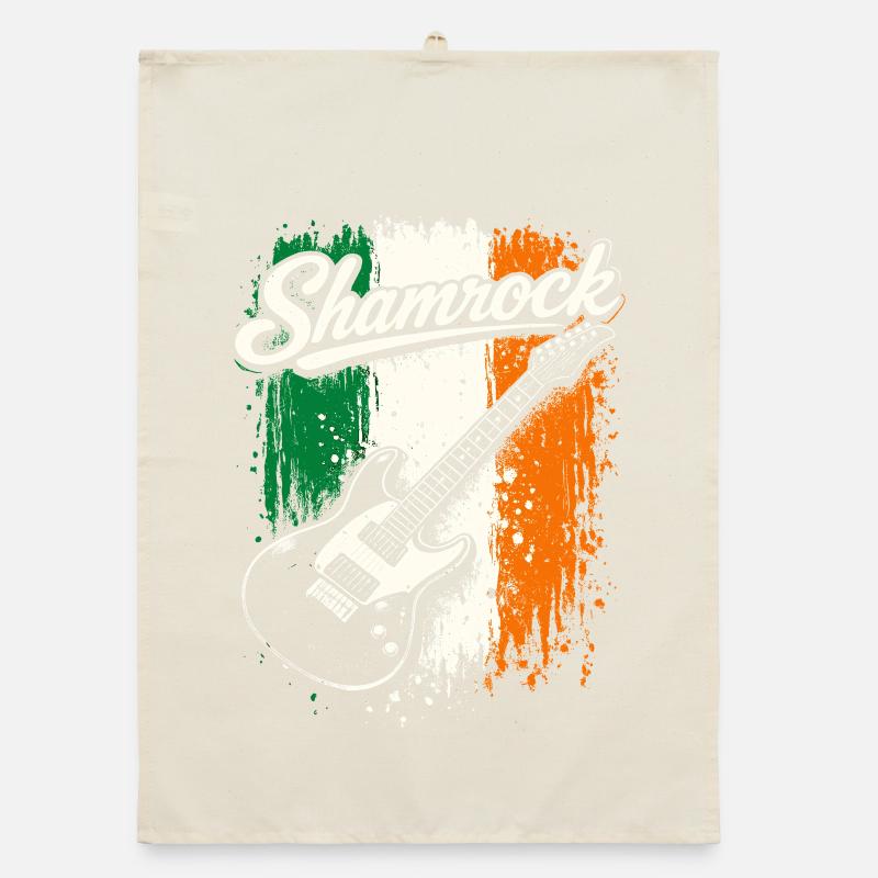St Patrick Electric Guitar Irish Flag Rock Organic dish towel