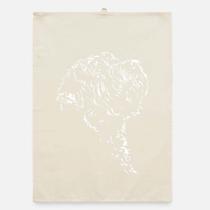 Russischer Schwarzer Terrier Silhouette Wilsigns Organic Geschirrtuch