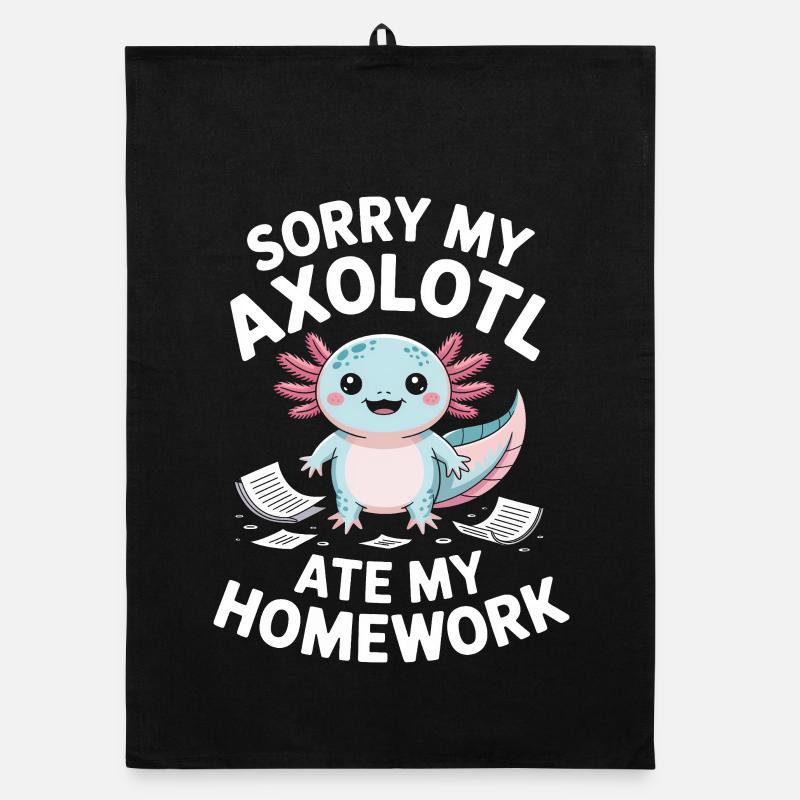 Axolotl Ate My Homework Organic dish towel