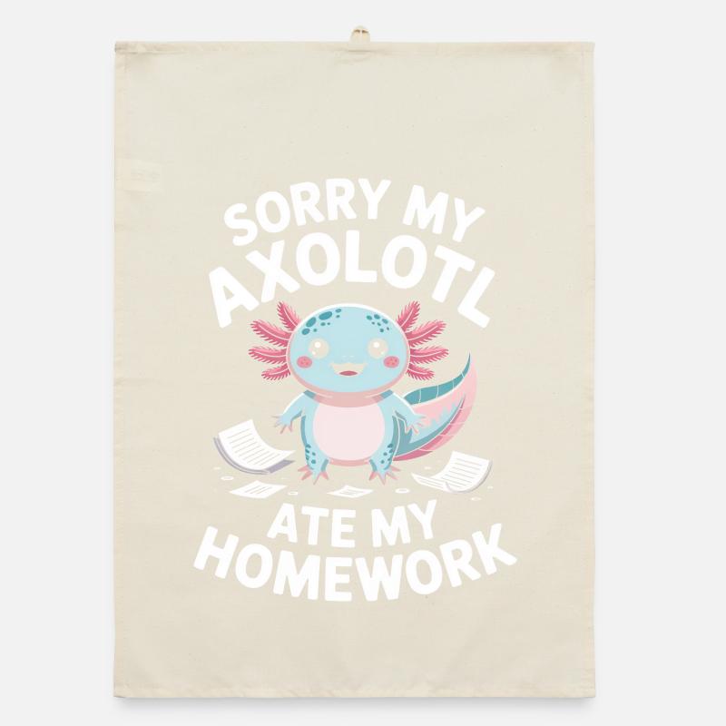 Axolotl a mangé mes devoirs Torchon bio