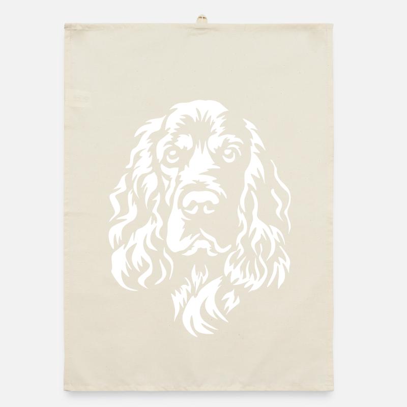 Englischer Cocker Spaniel Kopf "Black Edition" Organic Geschirrtuch