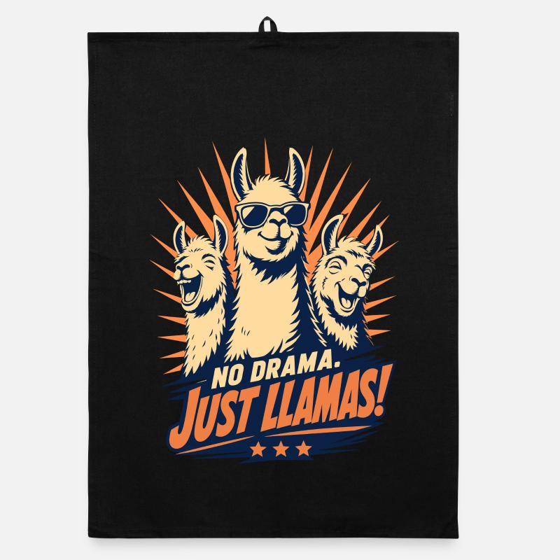 Pas de drame, juste Llama Cool Rétro Torchon bio