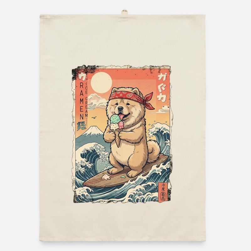 Chow Chow Kawaii Organic Geschirrtuch