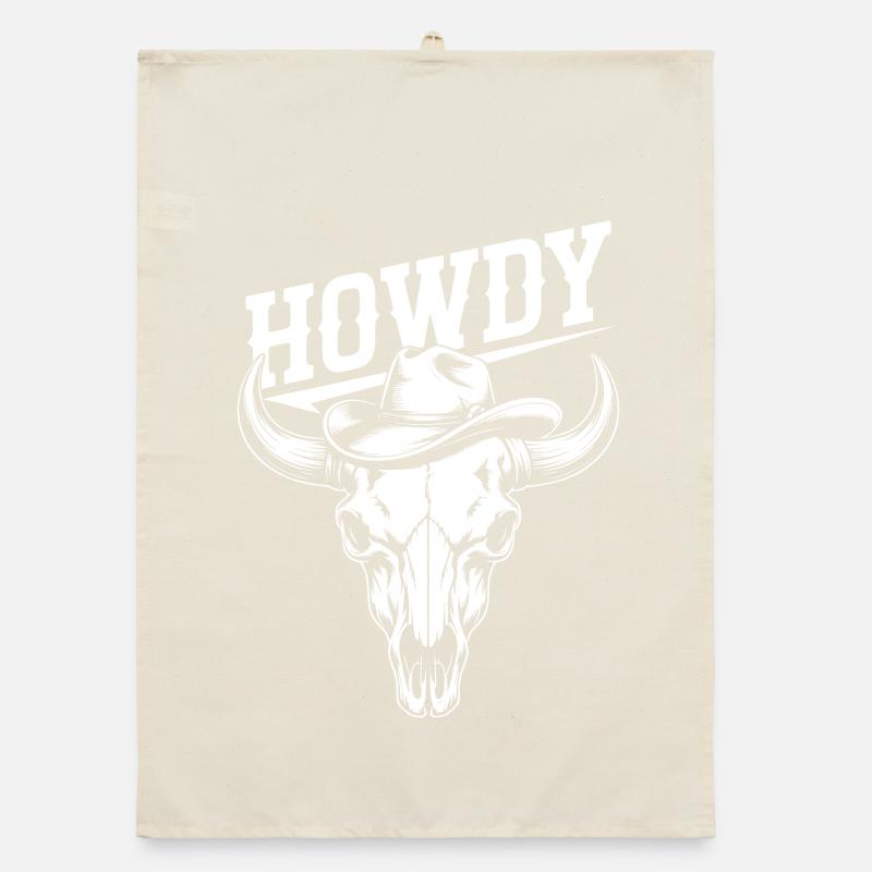 Danse en ligne Howdy Crâne de buffle de l’Ouest Torchon bio