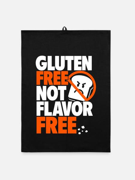Gluten Free Not Flavor Free - Organic Geschirrtuch - Schwarz - Vorne