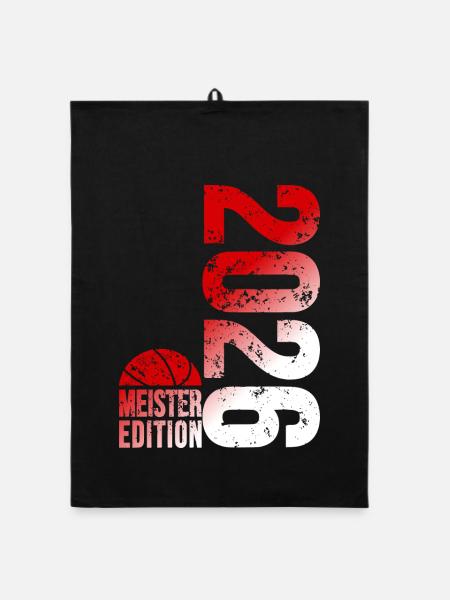 Basketball Meister Edition 2026 in rot und weiß - Organic Geschirrtuch - Schwarz - Vorne