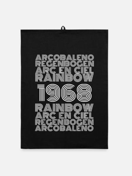 Regenbogen 1968 - Organic Geschirrtuch - Schwarz - Vorne