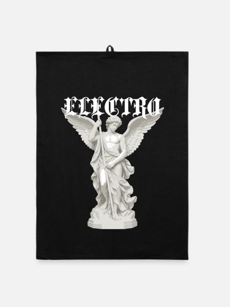Elektro-Engel-Statue Gothic - Organic Geschirrtuch - Schwarz - Vorne