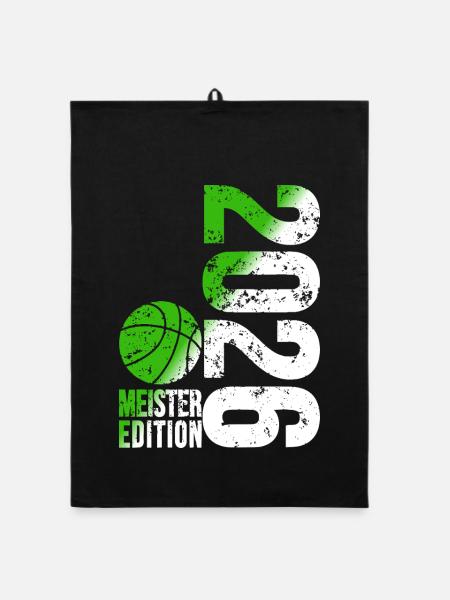 Maillot de champion de basket-ball 2026, vert blanc - Torchon bio - noir - Devant