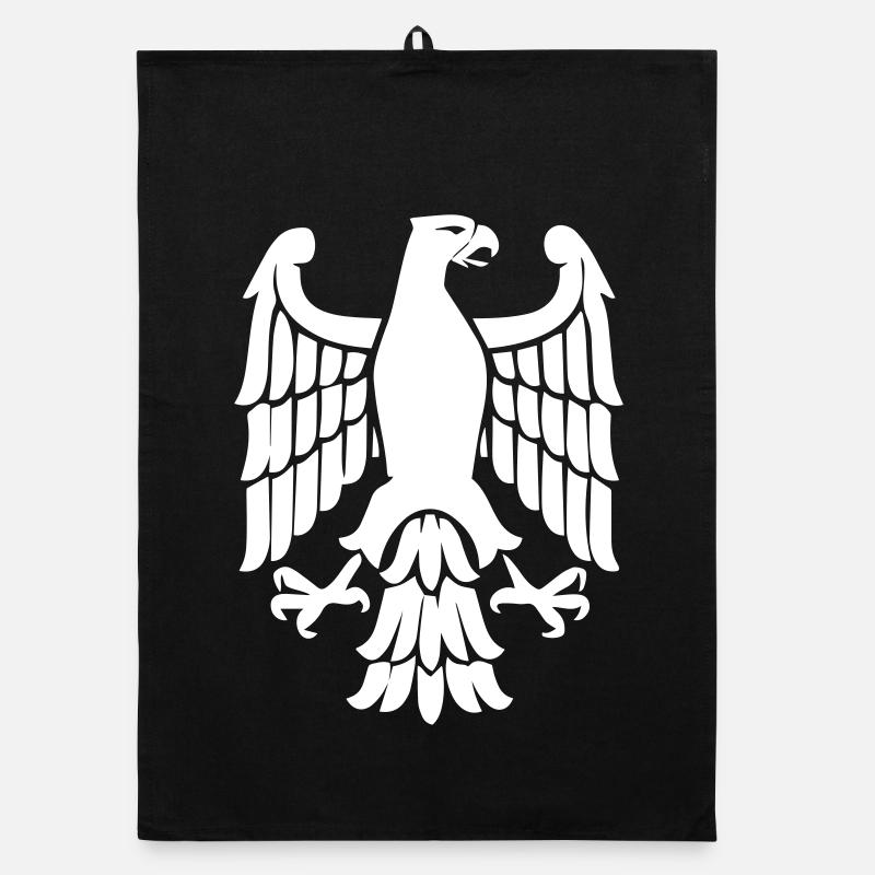Adler-Symbol - Organic Geschirrtuch - Schwarz