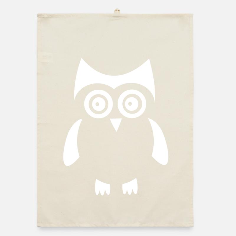 weiße Eule Vogel weiß Organic Geschirrtuch