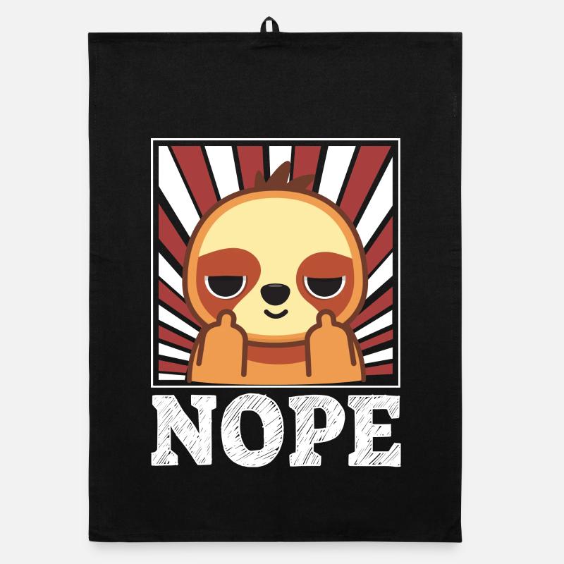 Nope - Faultier mit Mittelfinger Organic Geschirrtuch