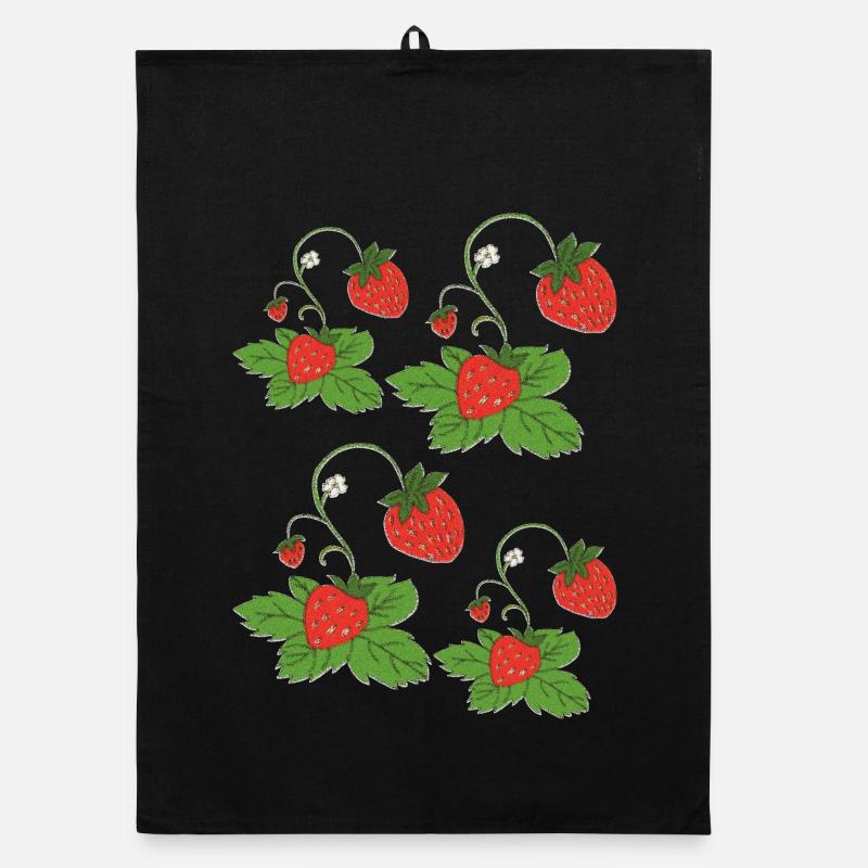 strawberry field Organic dish towel