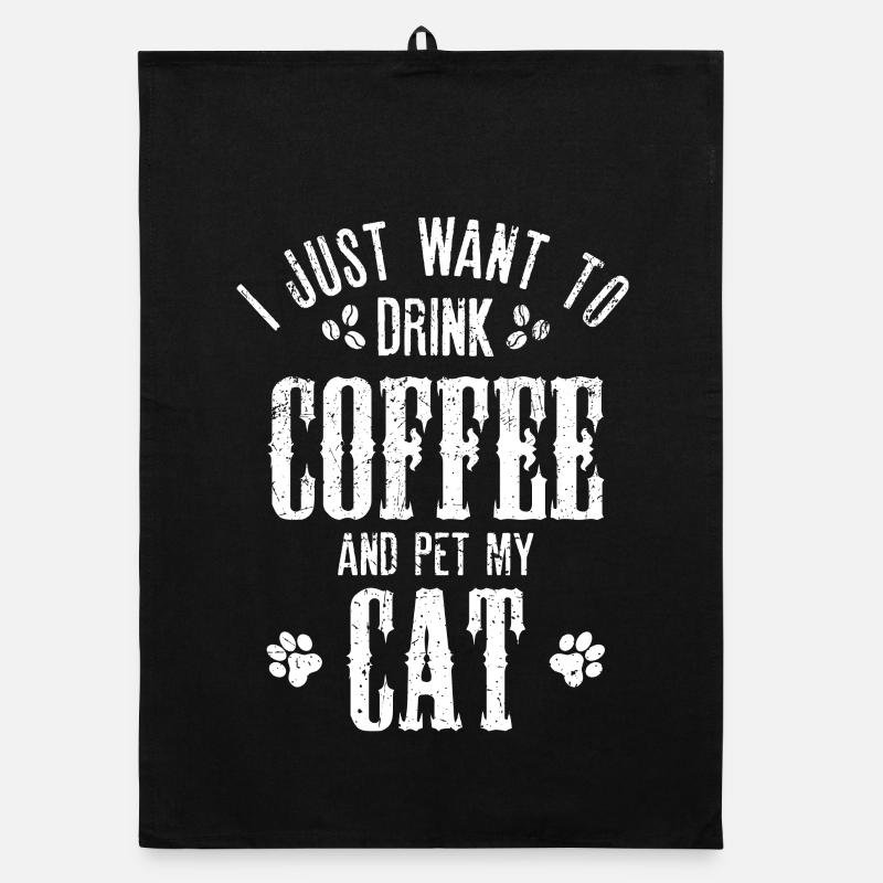 Coffee and Cat Comfort Organic dish towel