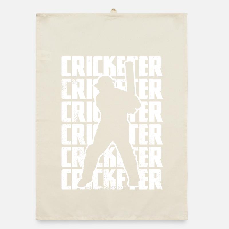 Funny cricketer Organic dish towel