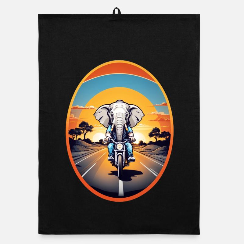 Eléphant à moto Torchon bio