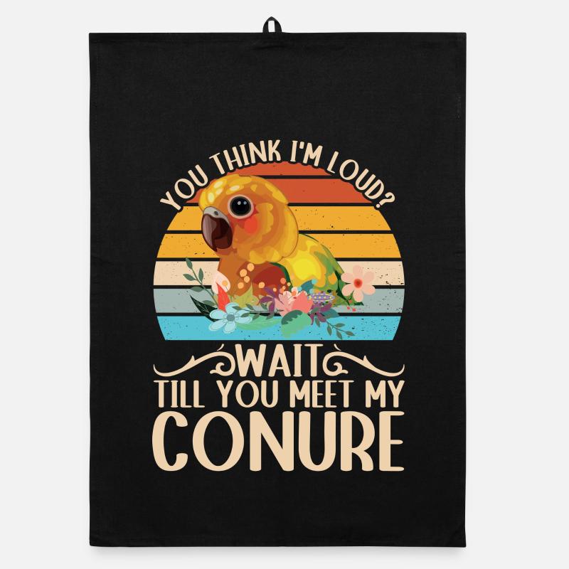 Du denkst ich bin laut? Sittich Conure Design Organic Geschirrtuch