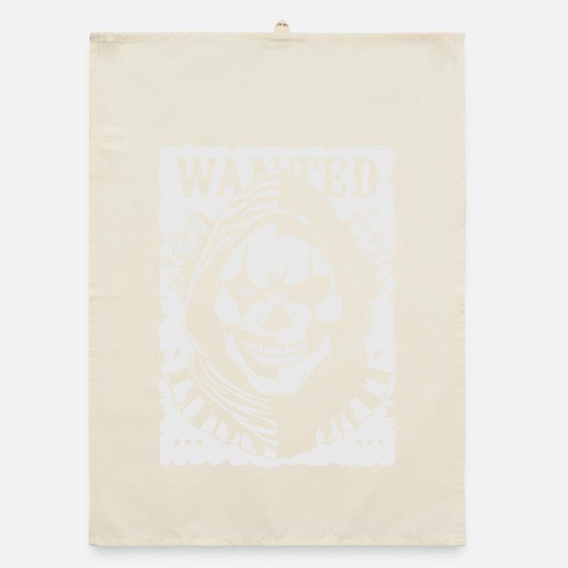 Wanted Skull Pullover Hoodie Poster Torchon bio