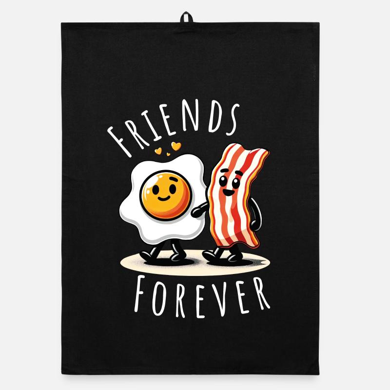 friends forever ham egg comic love Organic Geschirrtuch
