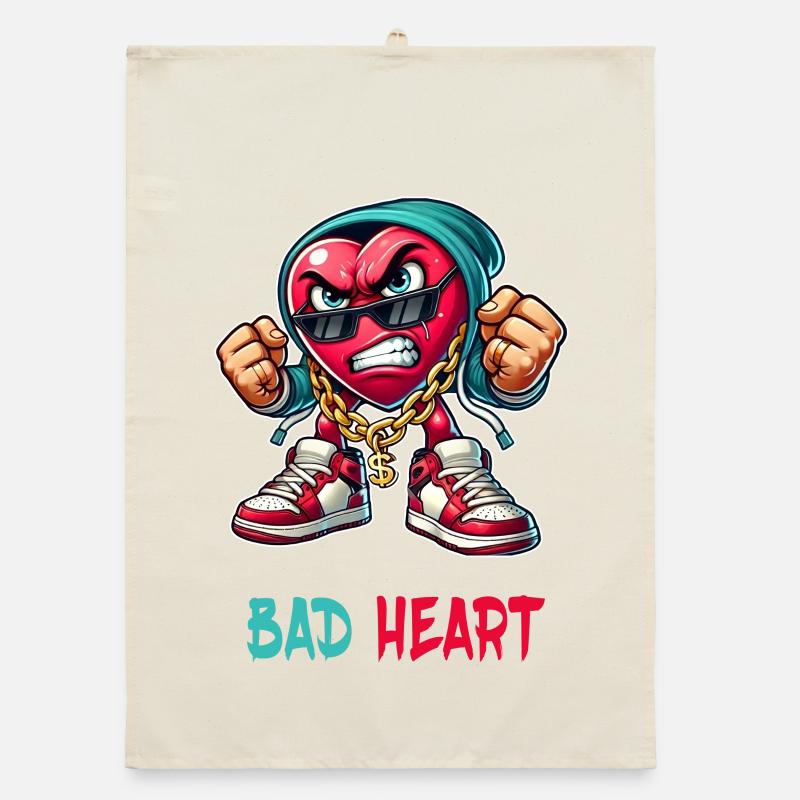 Böses Herz Design Organic Geschirrtuch