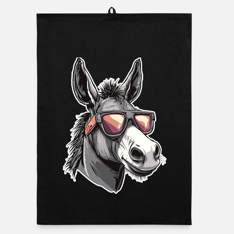 Lunettes de soleil Hipster Âne - Torchon bio - noir