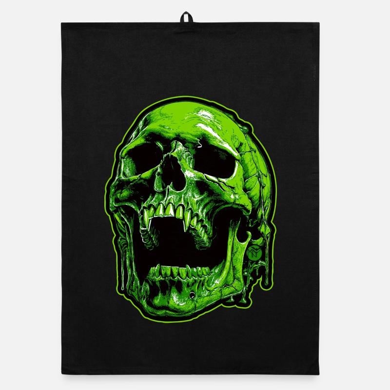 Crâne de vampire vert Torchon bio