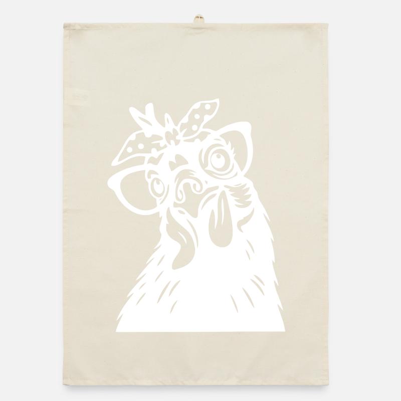 Quirky Chicken Head Organic dish towel