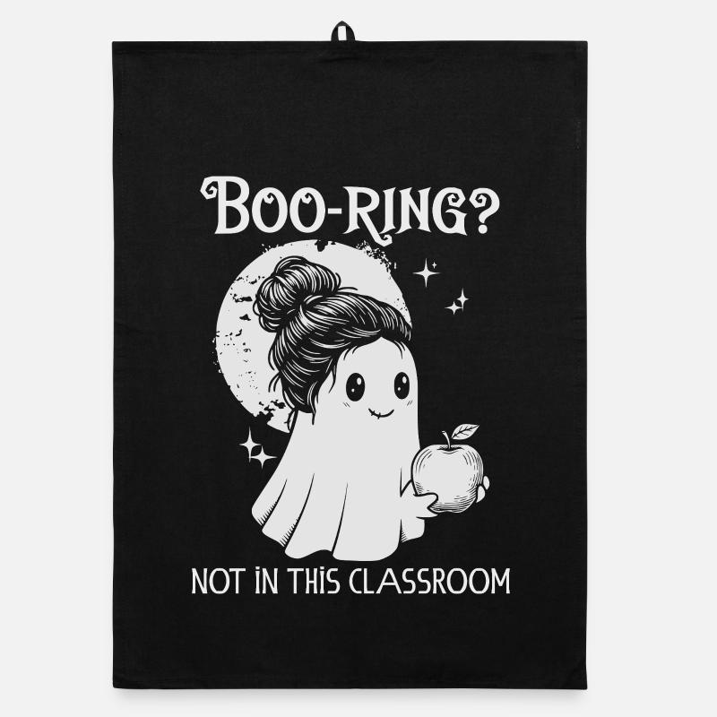 Funny Teacher Skeleton Halloween Classroom Organic Geschirrtuch