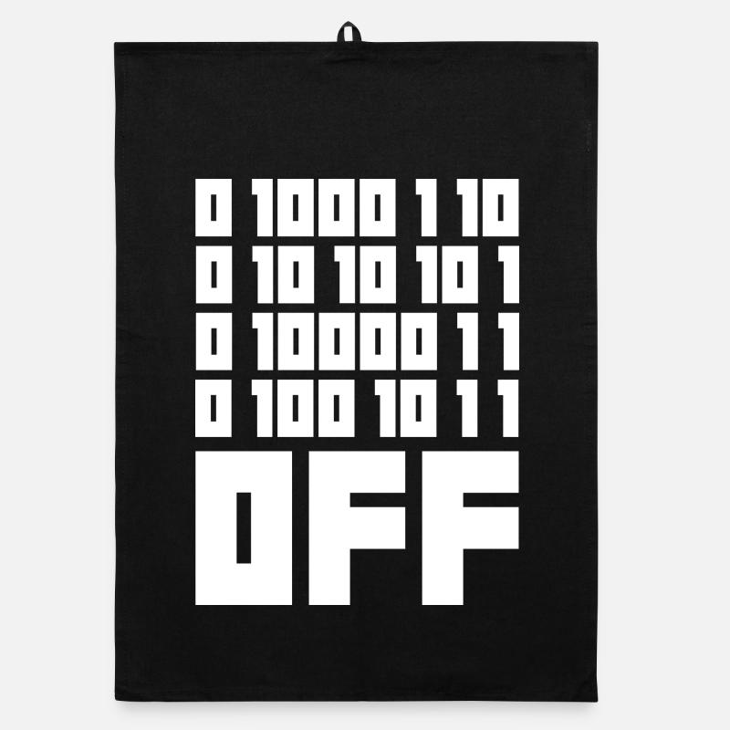 Binärcode F**k OFF – Nerd Humor & Geek Code Organic Geschirrtuch