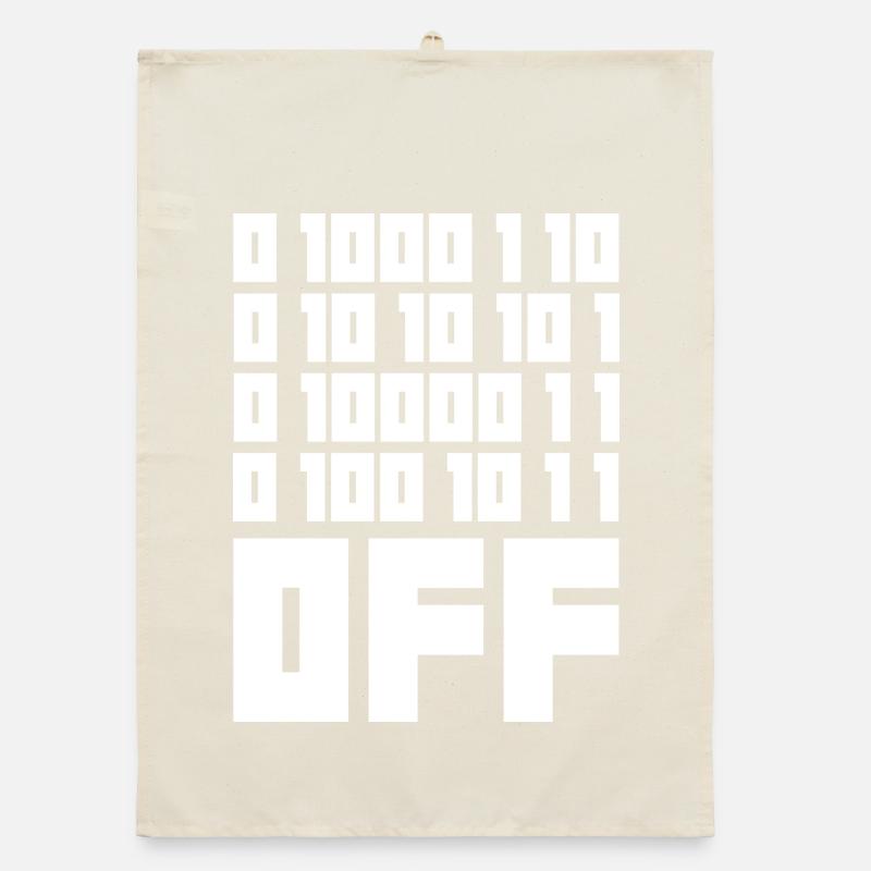 Binärcode F**k OFF – Nerd Humor & Geek Code Organic Geschirrtuch