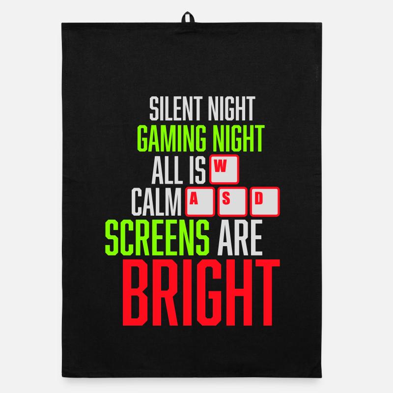 Silent Night Gaming Night All Calm Screens Bright Organic Geschirrtuch