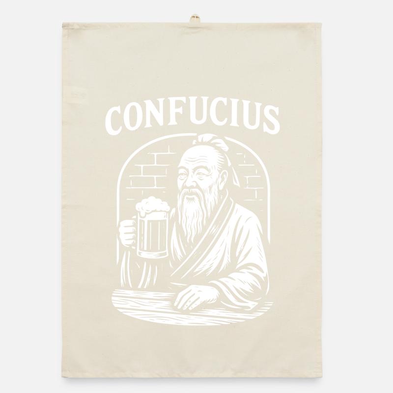 Confucius Toast gift Organic dish towel