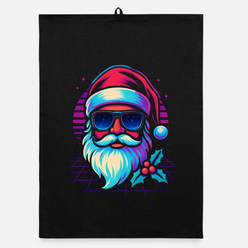  Weihnachtsmann Lustig Retro Gaming Organic Geschirrtuch